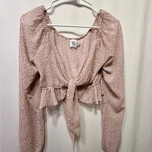 Princess Polly Women's Floral Chiffon Tie Top